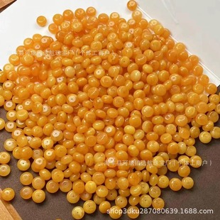 Natural Beeswax Abacus Beads Chicken Oil Yellow Old Wax Drum Beads Handstring DIY Scattered Beads Fun Accessories Spacer Pier Beads