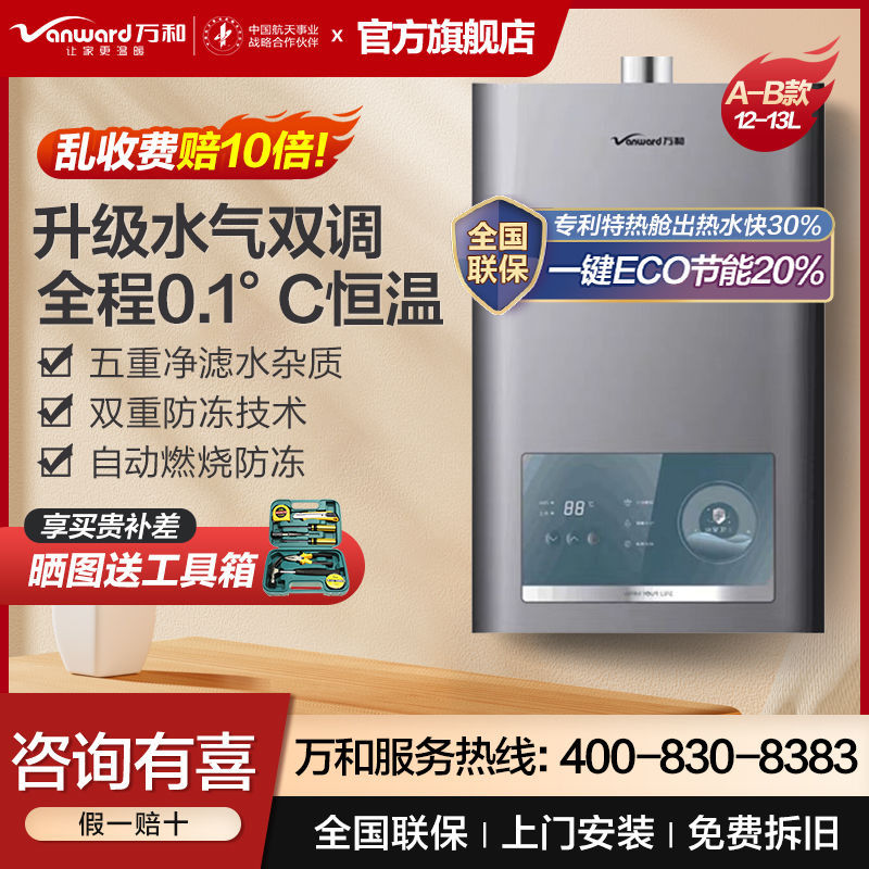 3L煤气洗澡强排式即热式1216L液化气天然气升燃气热水器家用万和1