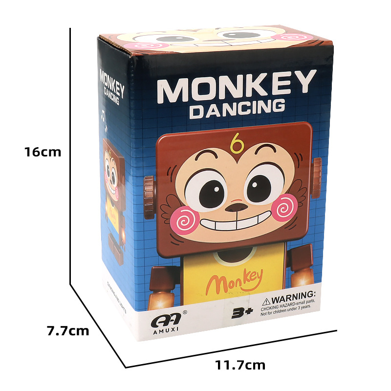 Transfronterizos robot de baile eléctrico música iluminación danza macaco dibujos animados animales juguetes para niños al por mayor