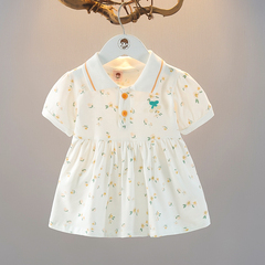 女童夏季連衣裙純棉嬰兒公主裙0洋氣女寶寶夏天polo衫短袖T恤裙子