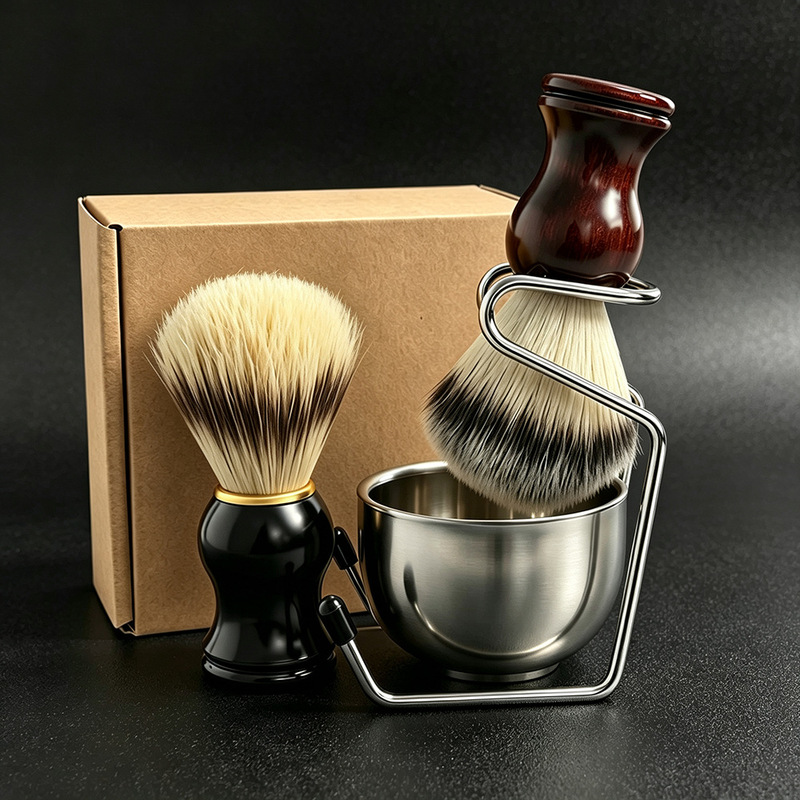 Foreign Trade Manual Shaving Tool Set: Shaving Stand, Lathering Bowl, Stainless Steel Men's Shaving Stand, Lathering Brush Set Foreign Trade Manual Shaving Tool Set: Shaving Stand, Lathering Bowl, Stainless Steel Men's Shaving Stand, Lathering Brush Set