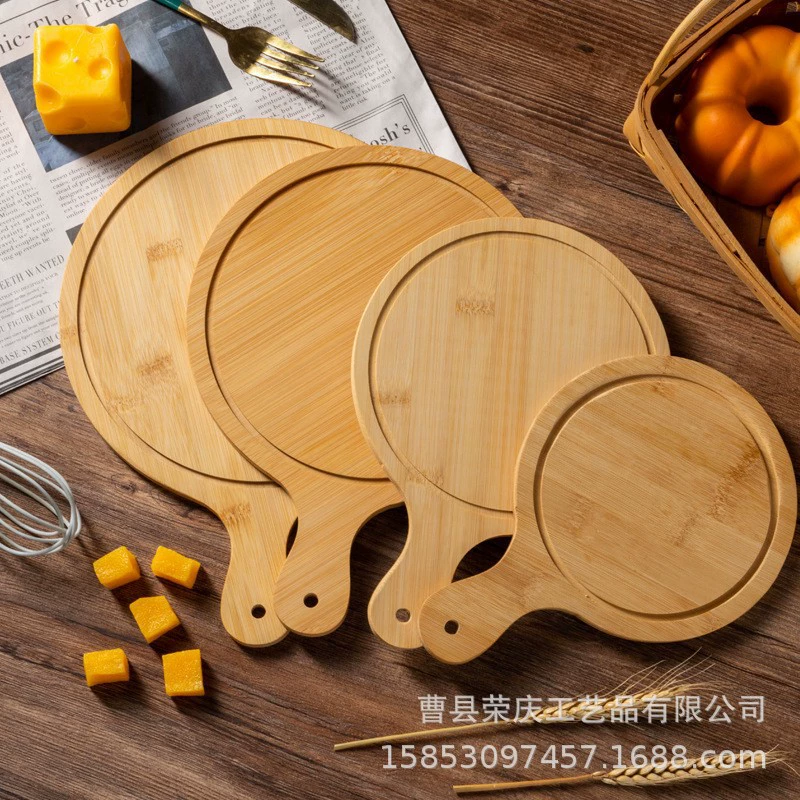 Доска для пиццы Деревянный поднос из бамбука и дерева Западная еда Стейк Поднос Торт из цельного дерева Пицца Суши Сырная доска Поднос