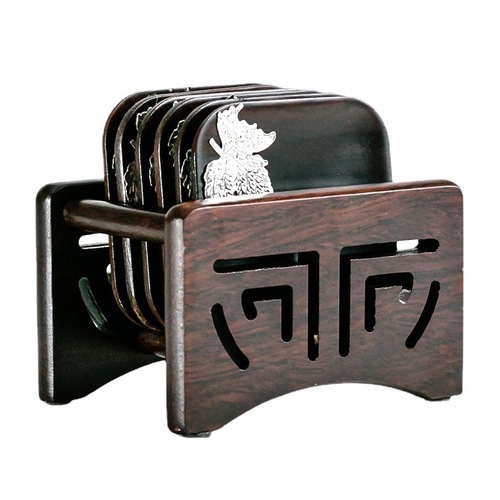 Wholesale ebony tea coaster base rosewood tea coaster solid wood kung fu tea ceremony Japanese saucer combination