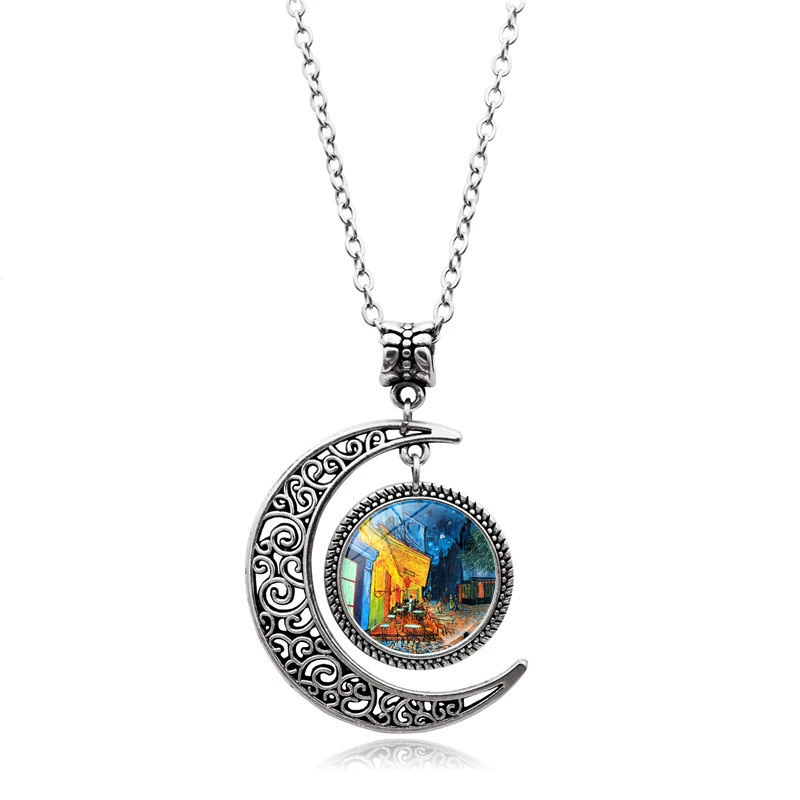 Подвеска, серебряное ожерелье, ретро аксессуар, свитер, with gem, европейский стиль