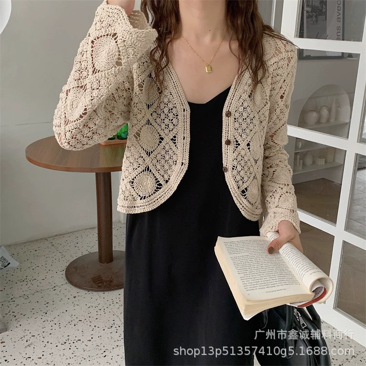 Женская пляжная накидка с длинным рукавом, one size (длина 65 см), защита от солнца, лёгкая