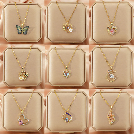 Jewery Japanese and Korean style titanium steel necklace women's light luxury ni