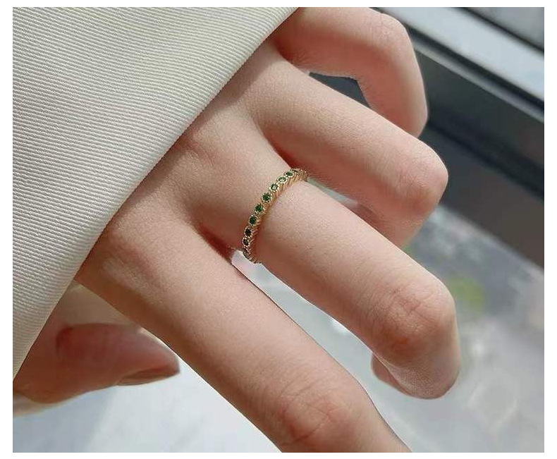 Wholesale Simple Style Solid Color Sterling Silver Artificial Diamond Open Ring display picture 4