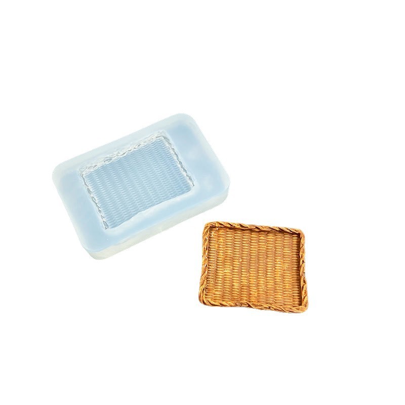 ミニチュア食品おもちゃ籐プレートシリコンモールドミニフルーツプレートパンフレーム石膏樹脂粘土モールド接着剤キャンドルモールド|undefined