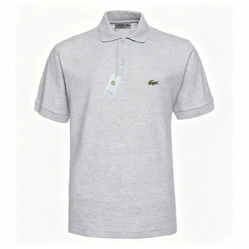 Cross-Border Men's Polo Shirts with Crocodile Embroidery and Turn-Down Collar Are Hot Sellers, Casual Solid Color Breathable Polo Shirts Available for Dropshipping.