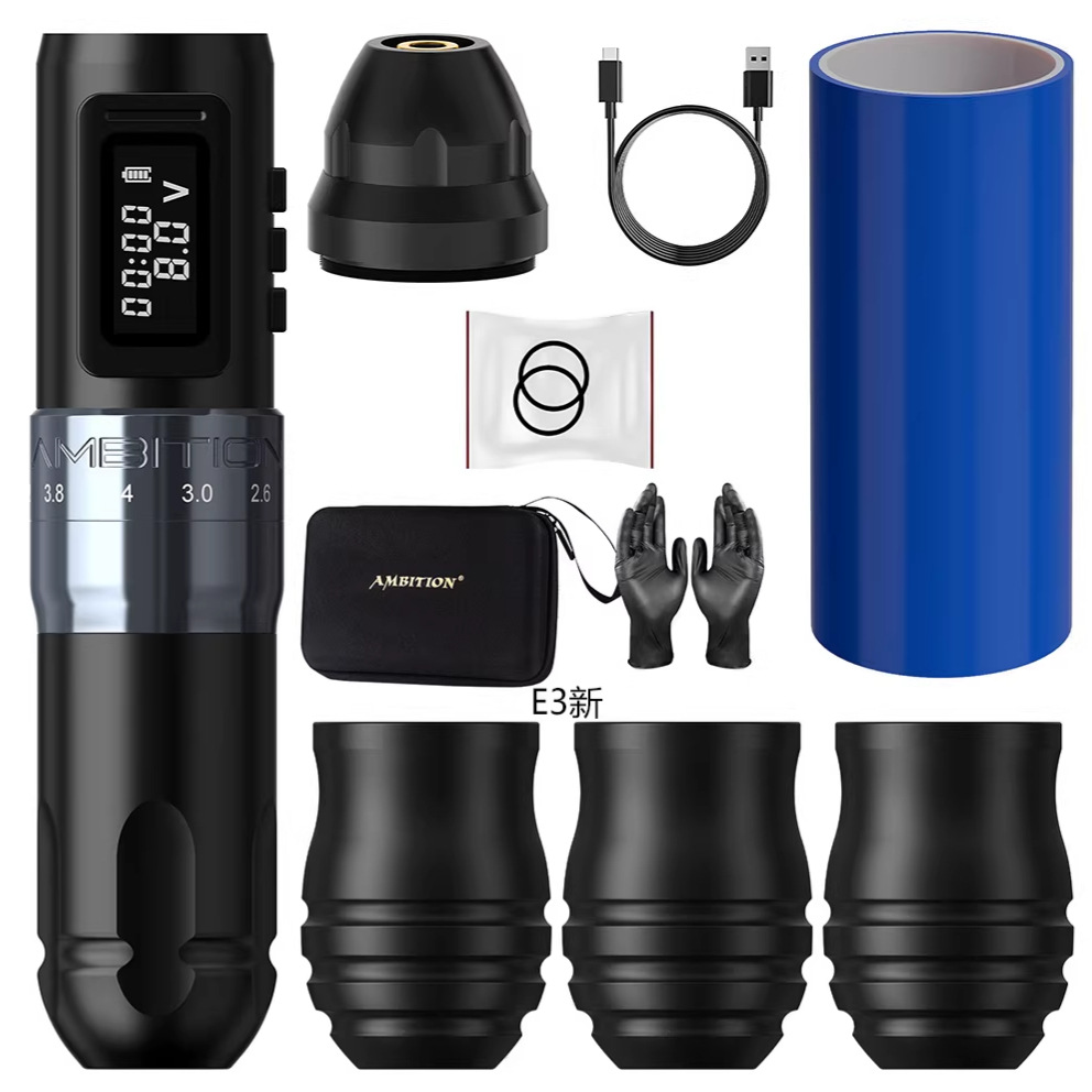 Ambición nueva bisheng carrera ajustable recargable tatuaje pluma portátil equipo herramienta