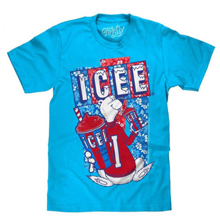[Free Shipping] Hawaiian ICEE Polar Bear T-Shirt - Blue  Sum