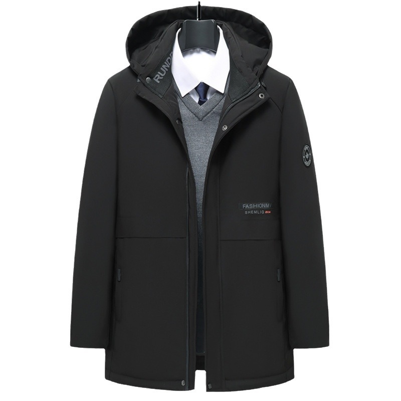 Giacca da uomo in cotone spesso con cappuccio, cappotto invernale caldo semplice e casual da lavoro, tridimensionale_voghion.com