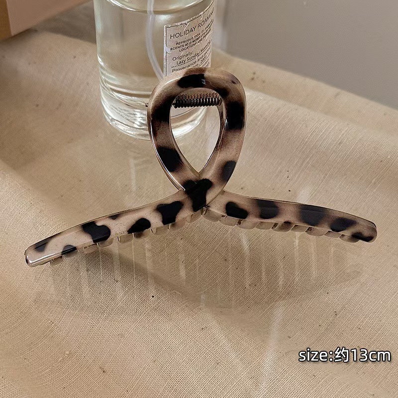 Light coffee leopard print cross