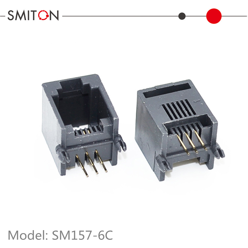 sm157 环保电话母座 RJ12-6P6C电话PCB母座 PCB电话插座