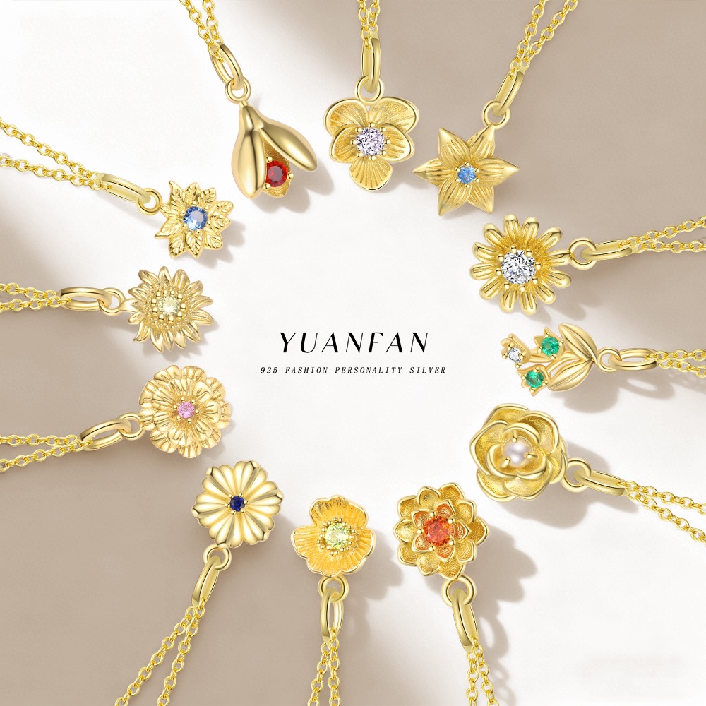 Cross-Border Exclusive S925 Sterling Silver December Birthstone DIY Pendant for Women, European and American Style, Stackable, Inlaid with Colored Zirconium Accessories