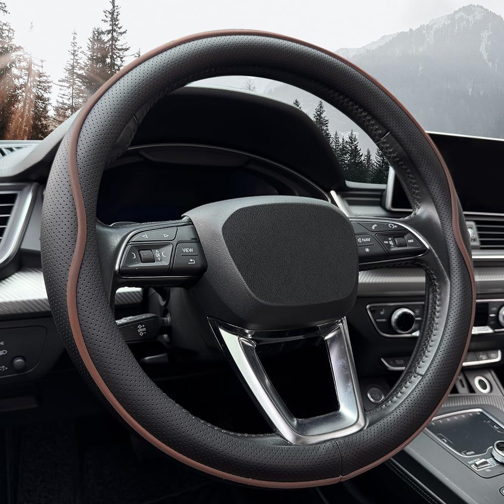 New Car Steering Wheel Cover, High-End Leather, Non-Slip, Universal for All Seasons, Versatile and Fashionable Handle Cover, Wholesale