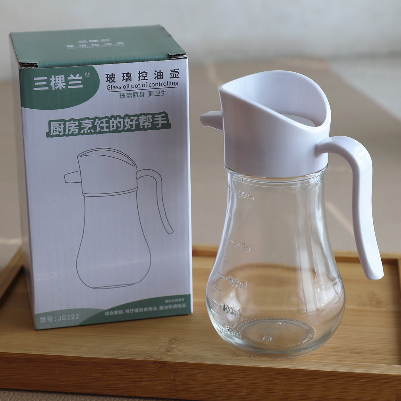 Set de botellas de aceite y vinagre de vidrio azul, accesorios de cocina