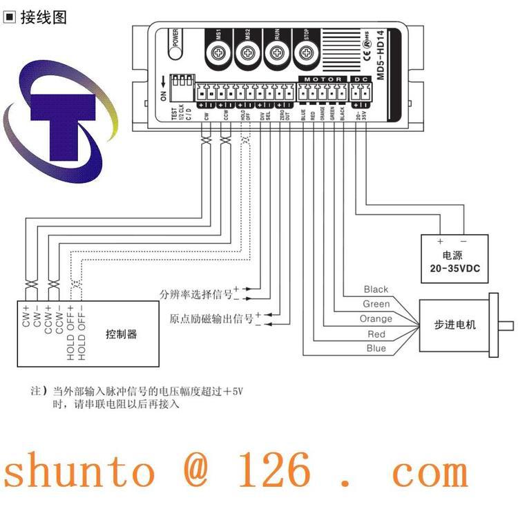 进口5相步进马达驱动器MD5-HD14-2X步进电机细分驱动控制器