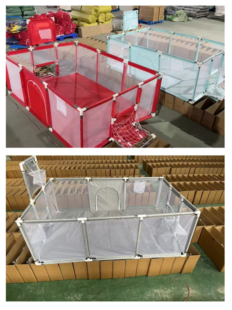 儿童游戏围栏,室内篮足球场投球地围防护栏,带篮球框加固婴儿围栏
