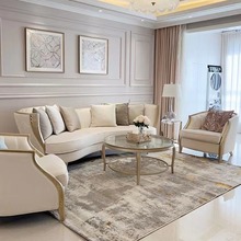 美式轻奢实木客厅沙发组合大户型别墅样板房法式家具单三人位沙发