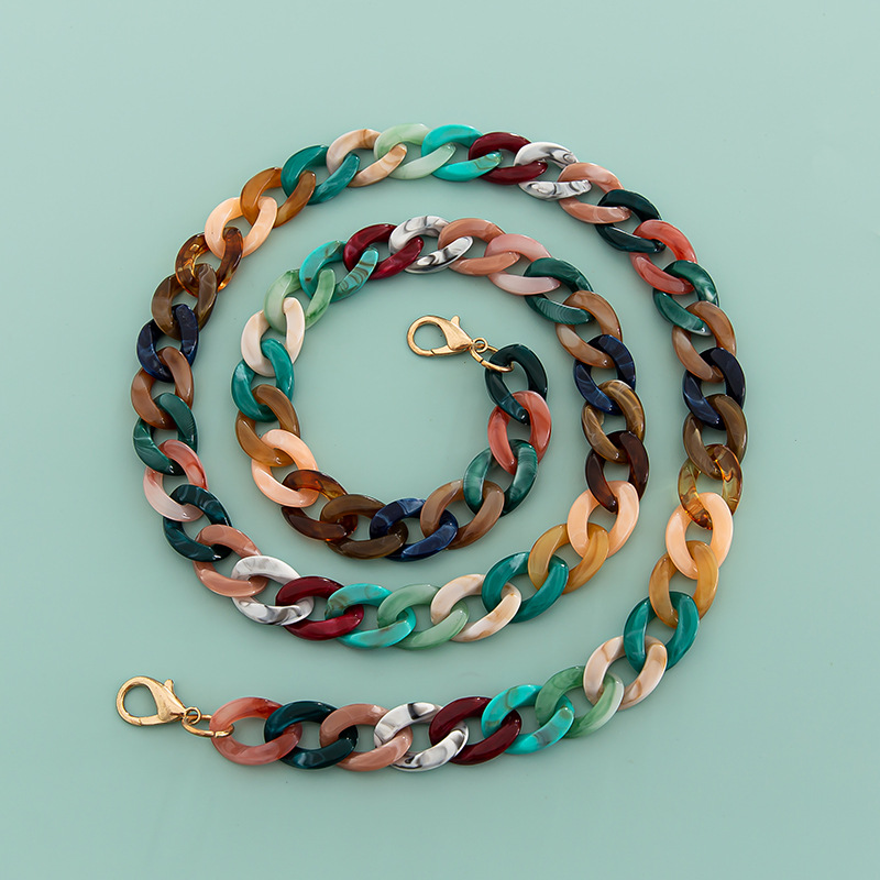 1 Piece Acrylic Color Block bag Mood Chain display picture 13