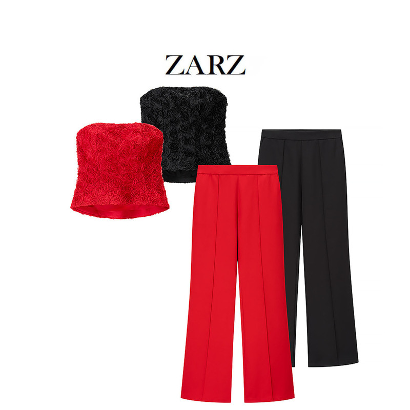 Zarz Self-Made European and American Style New Women's Fashion Simple and Stylish Drapey Design Straight-Leg Formal Trousers