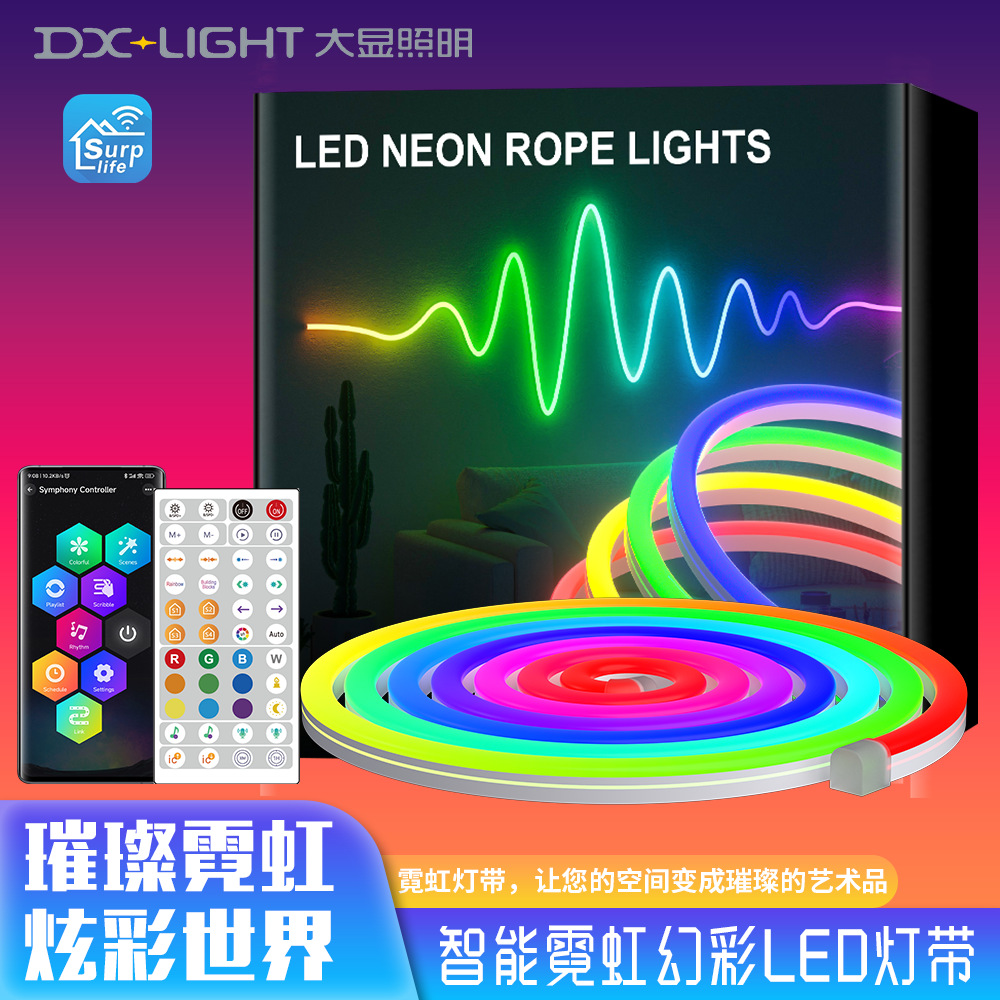 5 m 6153535rgb24v luz fantasma con Bluetooth APP control remoto infrarrojo luz de neón con luz ledlights