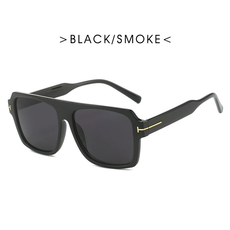 Pilot Sunglasses Men, Large Square Frame, T-shaped Temple, UV Protection