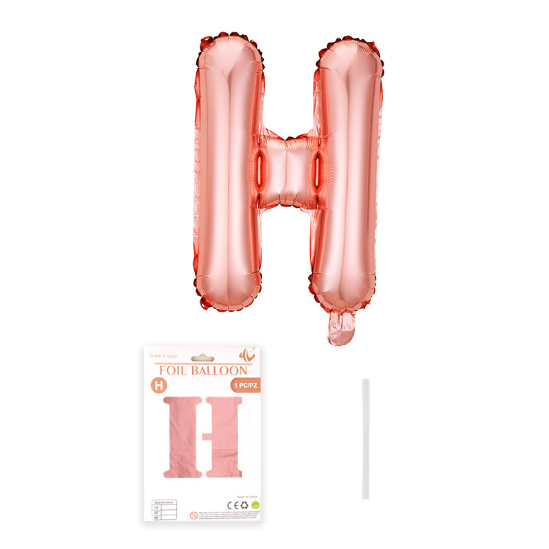 16 pulgadas alfabeto inglés tarjeta de papel independiente embalaje película de aluminio globo decoración de fiesta de cumpleaños diseño papel de aluminio globo al por mayor