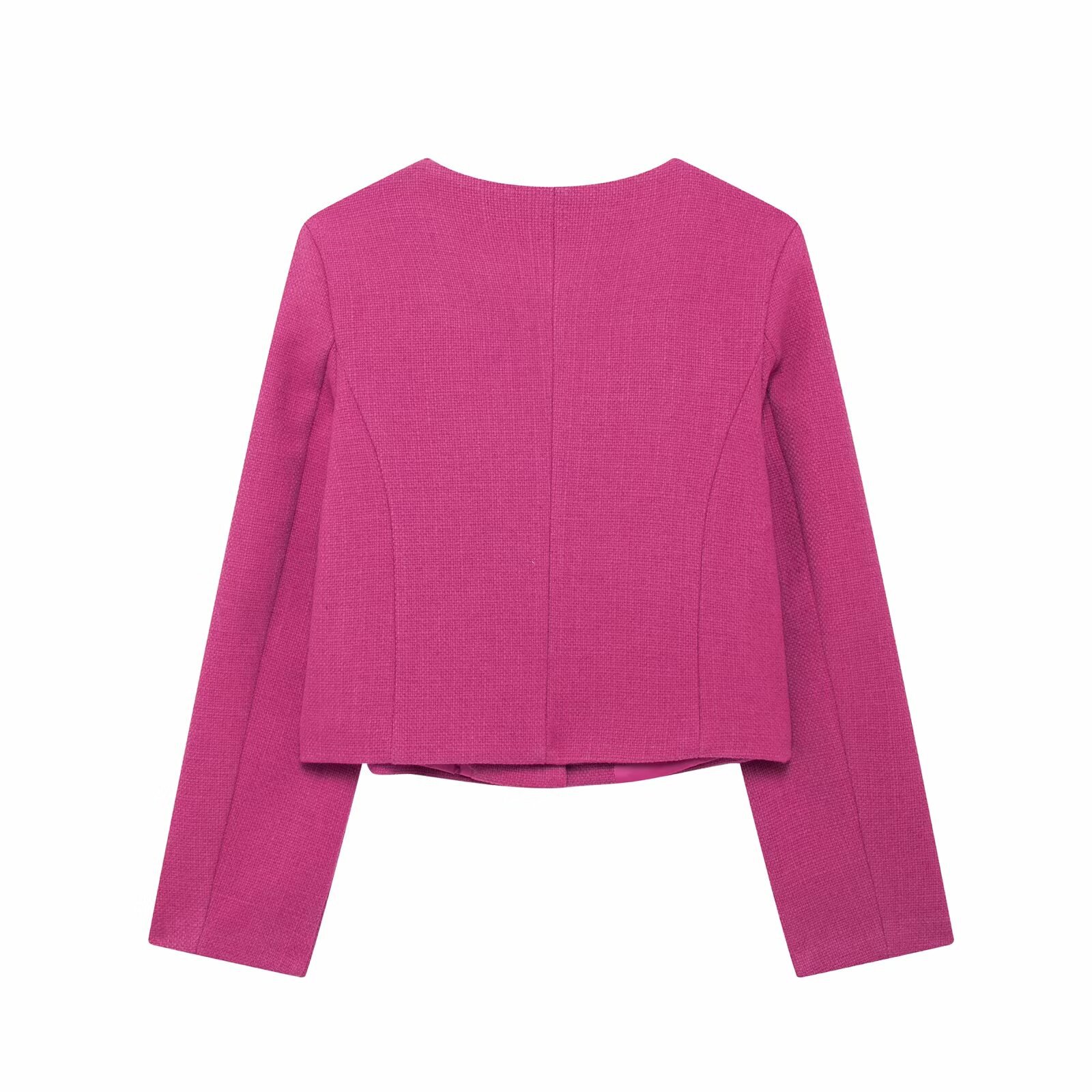 420g Weight Casual Jacket Outerwear Type Long Sleeve Sleeve Length Single Breasted Placket Type Regular Sleeve Sleeve Type Polyester Fabric Type Short Top Length Coat Tops Type Casual, Daily Occasion Round Neck Neckline Regular Fit Fit Type Solid Color Pattern Spring, Autumn Season Women's Gender Pocket Design Elegant, Streetwear Style Women's Elegant Streetwear Solid Color Pocket Single Breasted Coat Casual Jacket 14