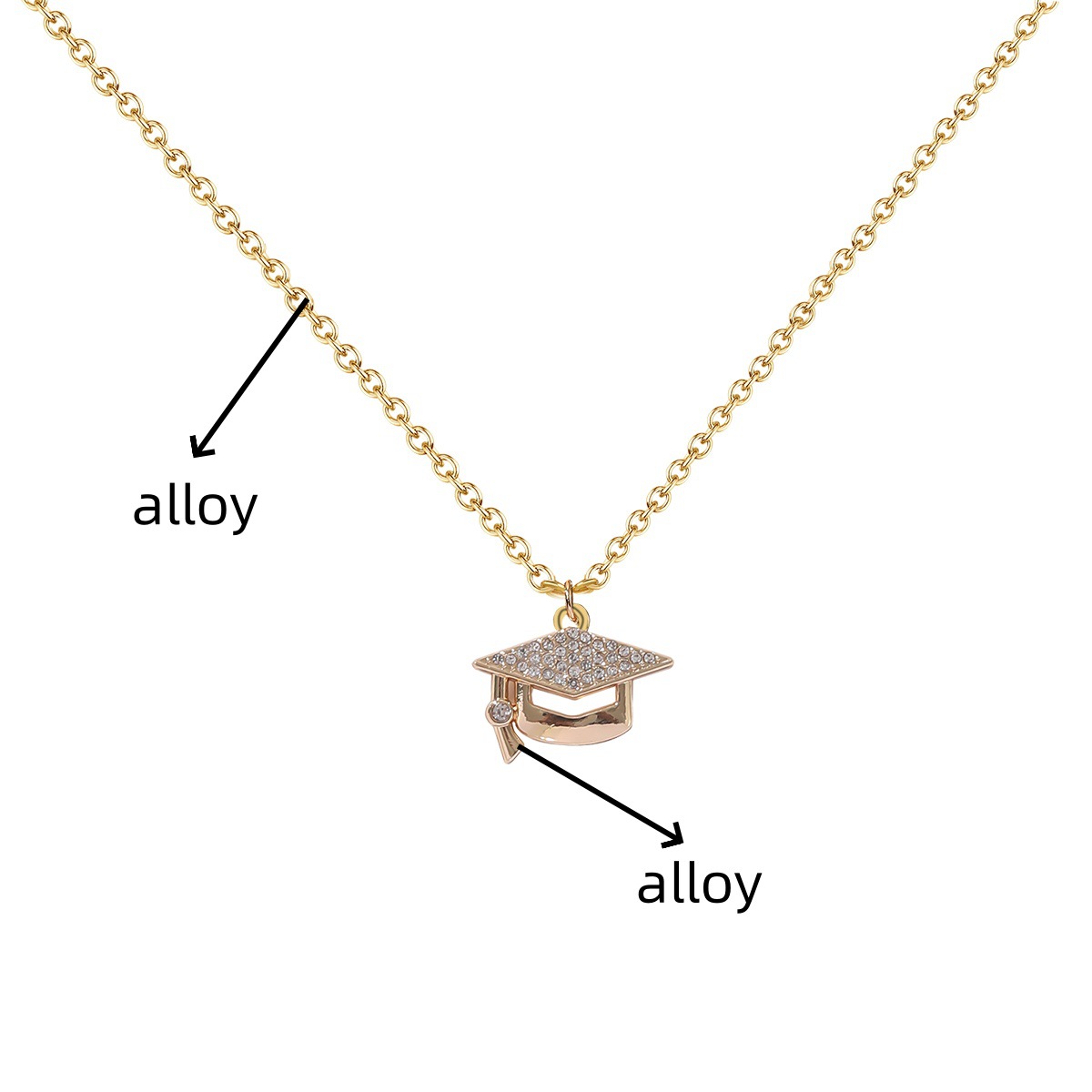 14g Weight Alloy Pendant Material Pendant Necklace Classification Alloy Chain Material cable chain Chain Type 1 Piece Quantity School, Graduation Occasion Alloy Material Doctoral cap, Student Clothes Pattern All Seasons Season Women's Gender Enamel, Plating Design Modern Style Style Modern Style Doctoral Cap Student Clothes Alloy Cable Chain Pendant Necklaces Wholesale 10