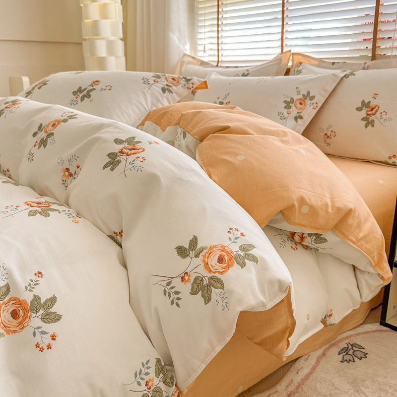 Category a Maternal and Infant Grade Pure Cotton Printed Bed Bed Sheets, Pillowcases, Quilt Covers, Four-Piece Set, Single-Piece Quilt Cover, Single Purchase of Pure Cotton Bed