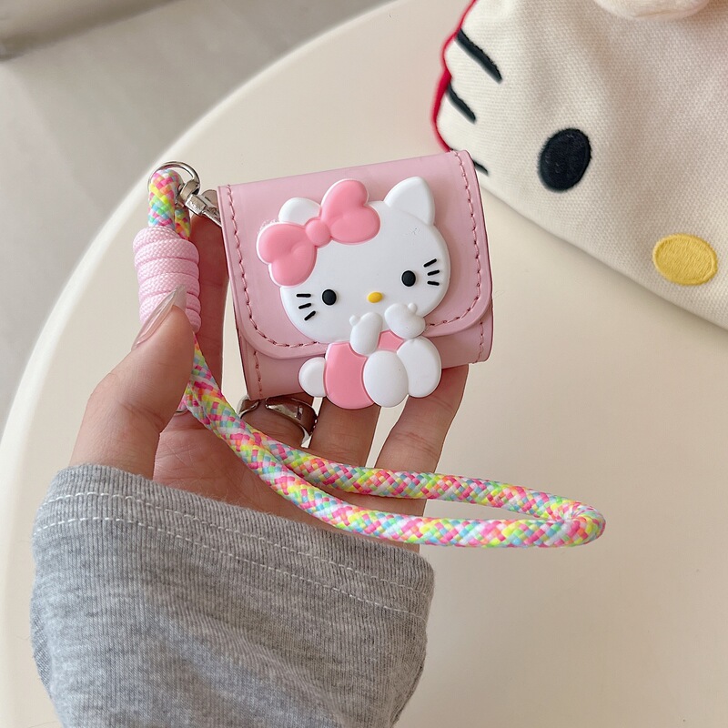 PU レザー Airpods 保護カバー外出ポータブル Bluetooth ヘッドセット収納レザーケースストラップ付きメーカー卸売|undefined