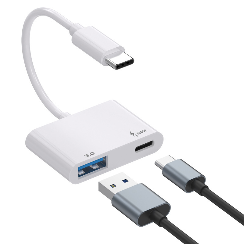 Docking station computer Super PD fast charging 5A backward compatible adapter TYPE-C TO USB3.0 + TC100W