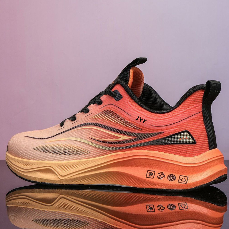 Calzado deportivo de gran tamaño para hombre, primavera de 2025, nuevo estilo, malla de suela gruesa, zapatos para correr transpirables casuales y versátiles para hombre