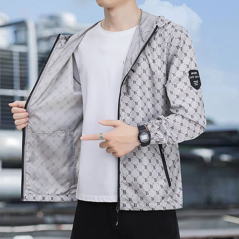 2024 moda nueva chaqueta de protección solar para hombres abrigo delgado de verano deportivo al aire libre transpirable anti-UV ropa de piel image 3