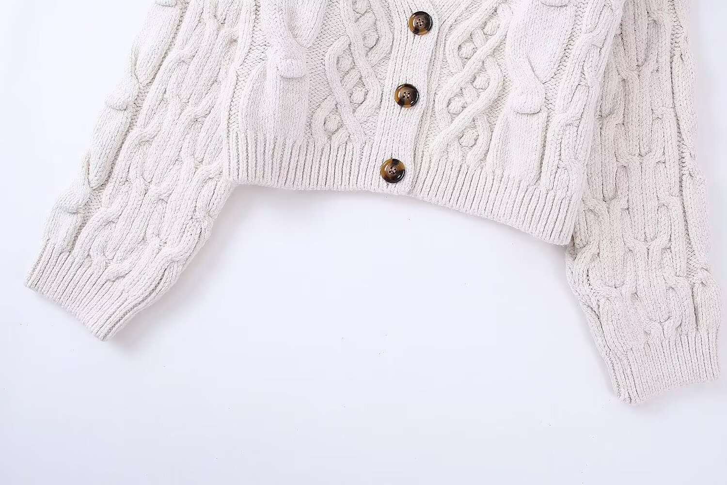 ZA Damen 2024 Frühjahr Neuer modischer Lazy Style Langarm V-Ausschnitt Pullover Strickjacke Mantel_voghion.com