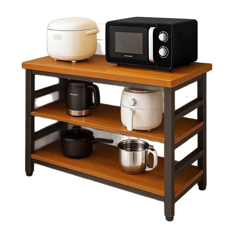 Estante de almacenamiento de cocina piso multicapa mesa de corte de verduras estante de almacenamiento de microondas multifuncional mesa de comedor