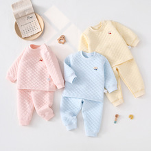 A类无骨宝宝保暖内衣分体套装春秋冬季三层保暖儿童加棉秋衣秋裤