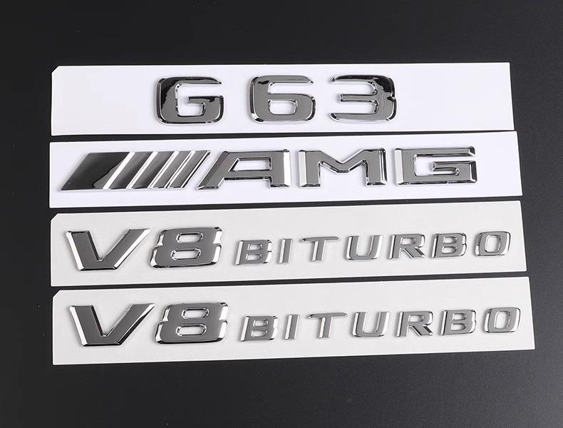Applicable to Mercedes-Benz G63 Rear Letter Mark G 500 550 Body Side Mark V8BITURBO Modification AMG Blackening Sticker