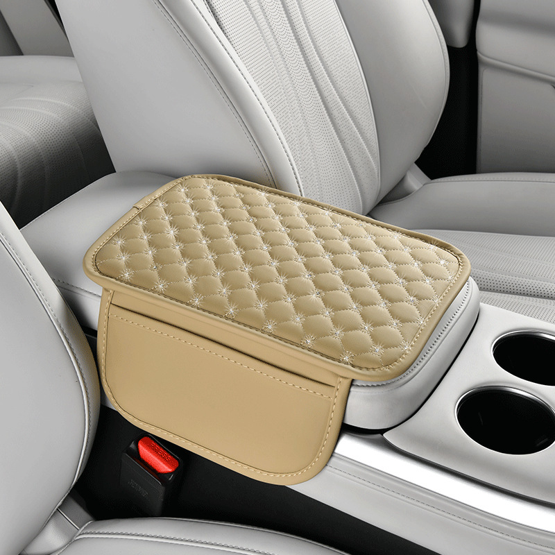 Cross-Border New Model Car Thin Upgraded Armrest Box Protective Cover Storage Pocket Starry Sky Central Height-Increasing Armrest Box Pad