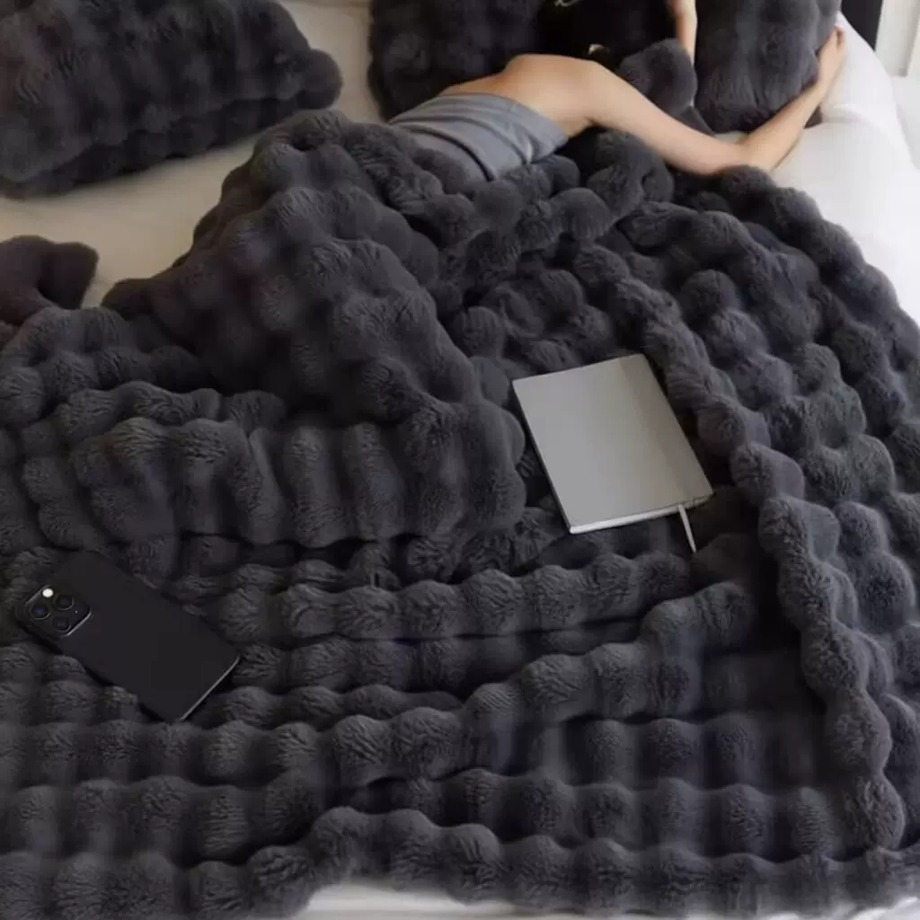 Double-layer Duvet Blanket, Double-sided Tuscan Rex Plush, Thickened Sofa & Bed Throw