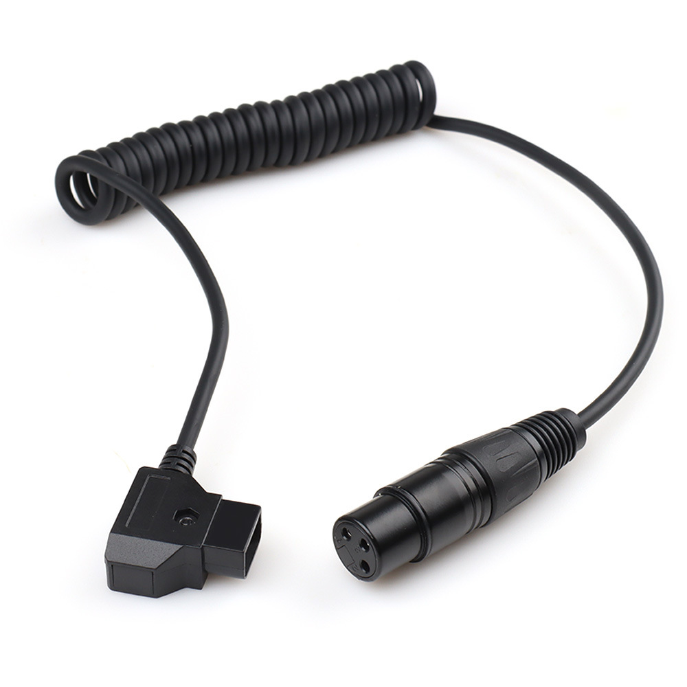 现货D-tap公头对3Pin xlr母头弹簧线 B型口监视器摄像器材电源线