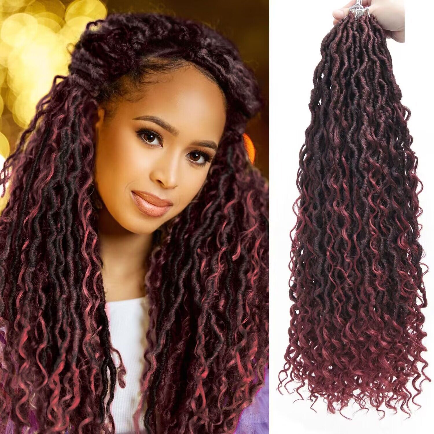 Peluca africana de fibra química concubina Río Locs trenza de cabello de ganchillo trenza de pelo sucio