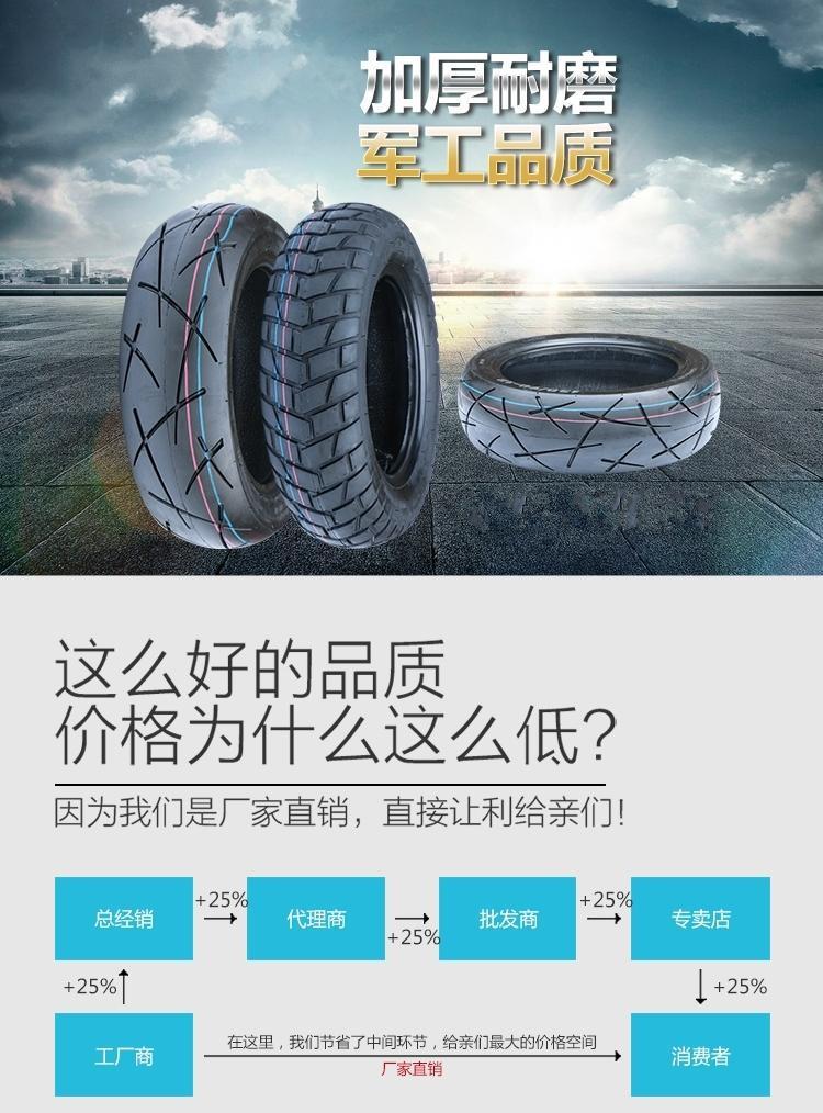 120/130/60/70/90-10/12/13 electric vehicle vacuum tire Zuma bobcat duck motorcycle tire