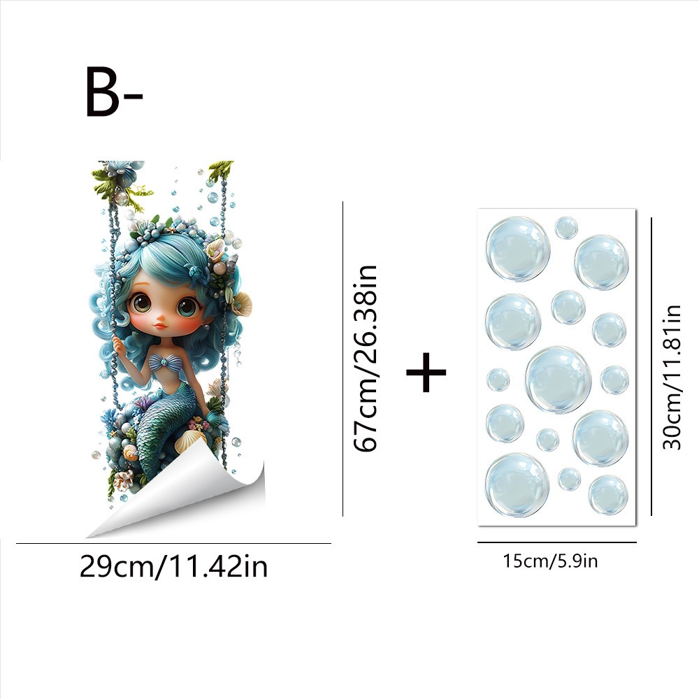 Nuevos productos de verano transfronterizos de la serie oceánica de pegatinas de vidrio transparente estática sirena tortuga flamenco pegatinas estáticas image 17