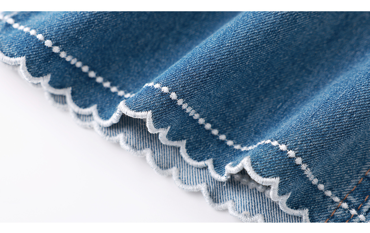 Quần jean nữ ống loe cạp cao co giãn bốn chiều vải cotton siêu mẫu — xanh lam chi tiết 31