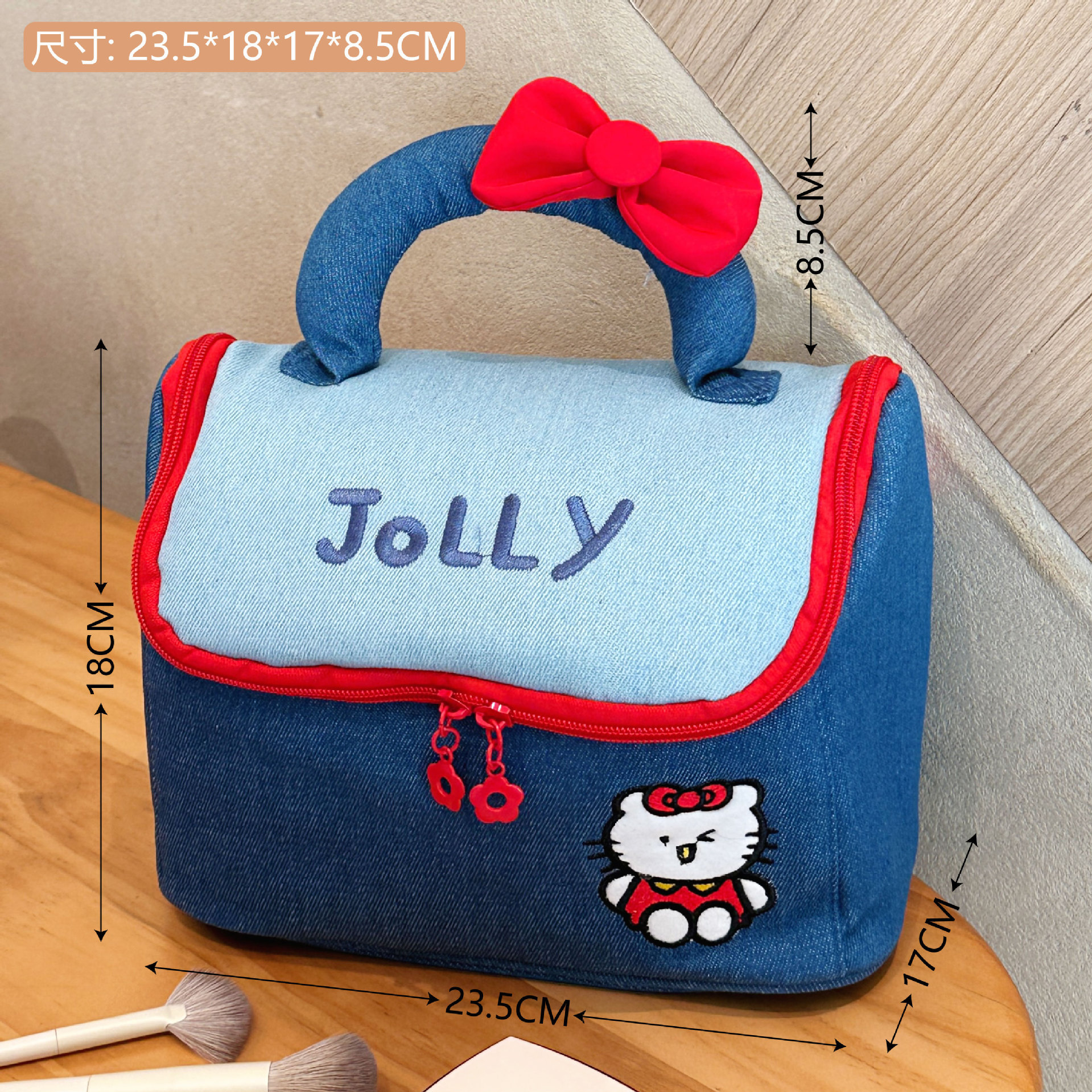 Bolsa de maquillaje de alta calidad de dopamina casa, bolsa de maquillaje portátil impermeable de gran capacidad de partición para niñas, bolsa de almacenamiento portátil de viaje