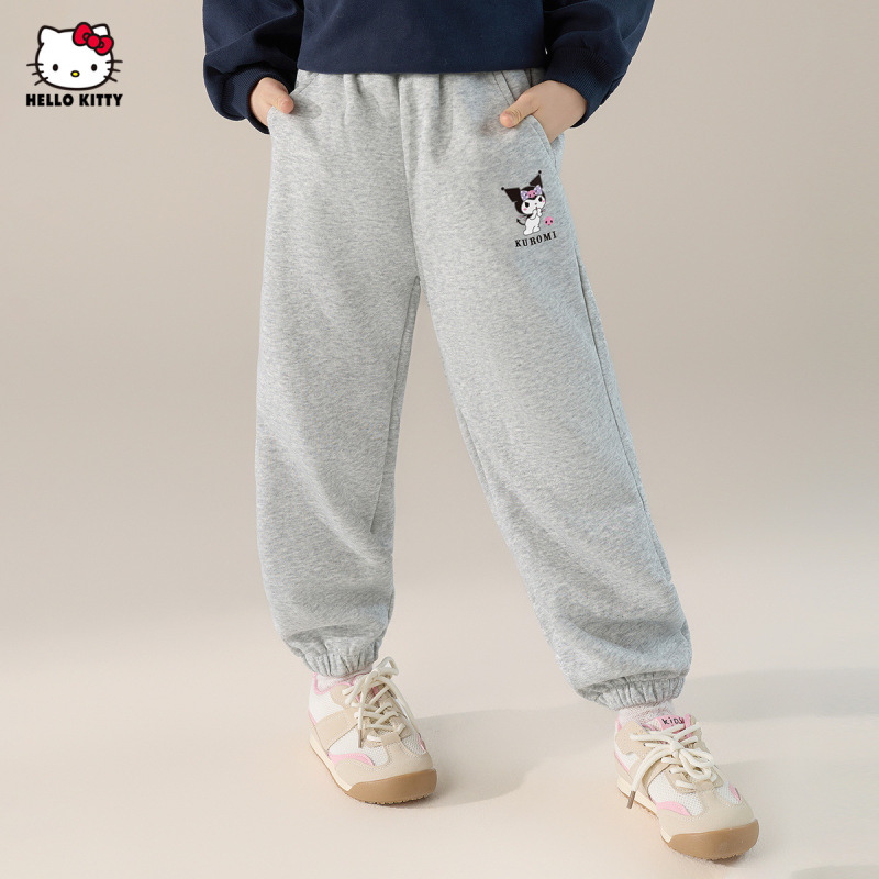 HelloKitty凯蒂猫库洛米联名款女童秋季卫裤2025新款脚口中大童装|undefined