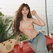 2024新款跨境分体泳衣女碎花性感辣妹比基尼跨境热销温泉度假拍照